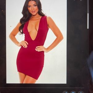 Plunge body con dress